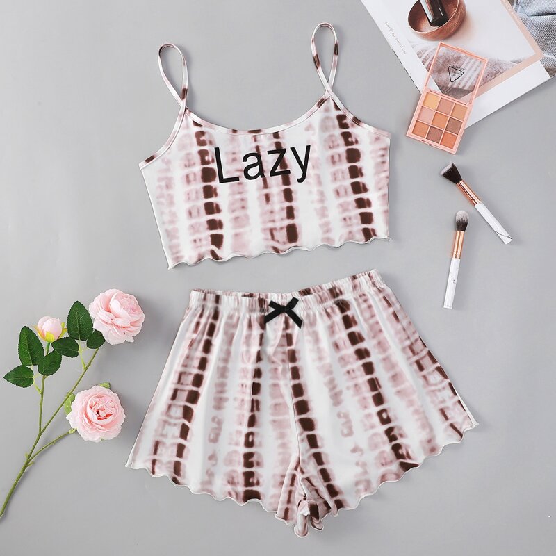 

Letter Graphic Bow PJ Set, Multicolor