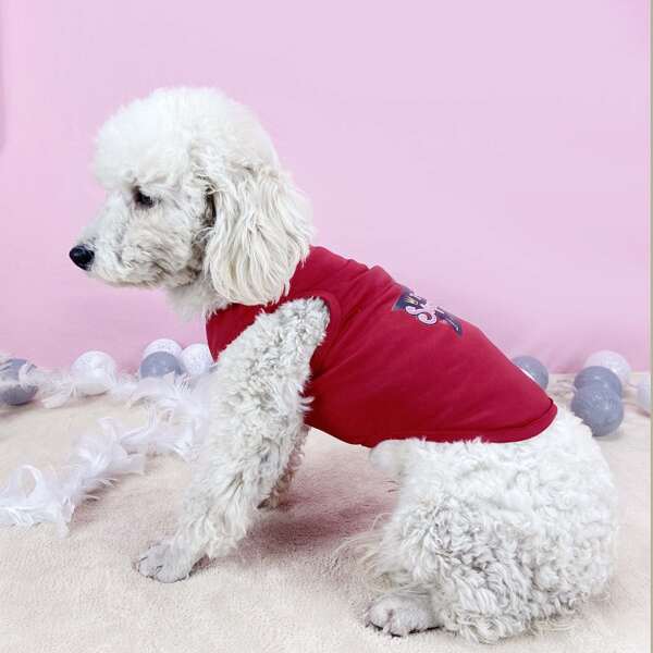 

Star Print Pet Tank, Red