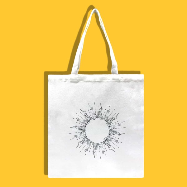 

Sun Graphic Shopper Bag, White