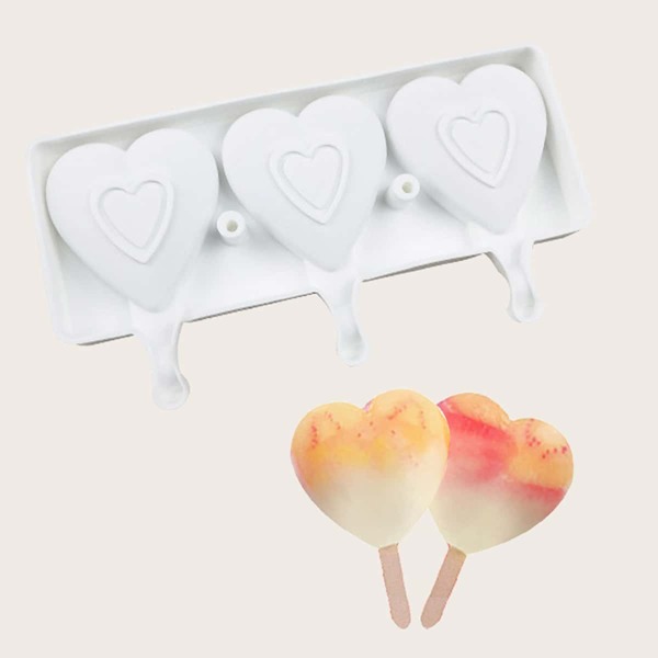 

1pc 3 Grid Ice Cream Mold, White