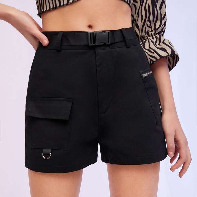 

Belted Cargo Shorts, Black