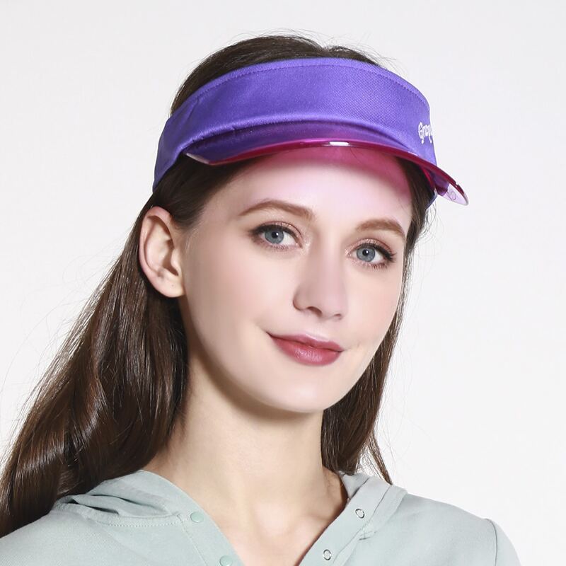 

Grape Embroidery Clear Visor Hat, Purple