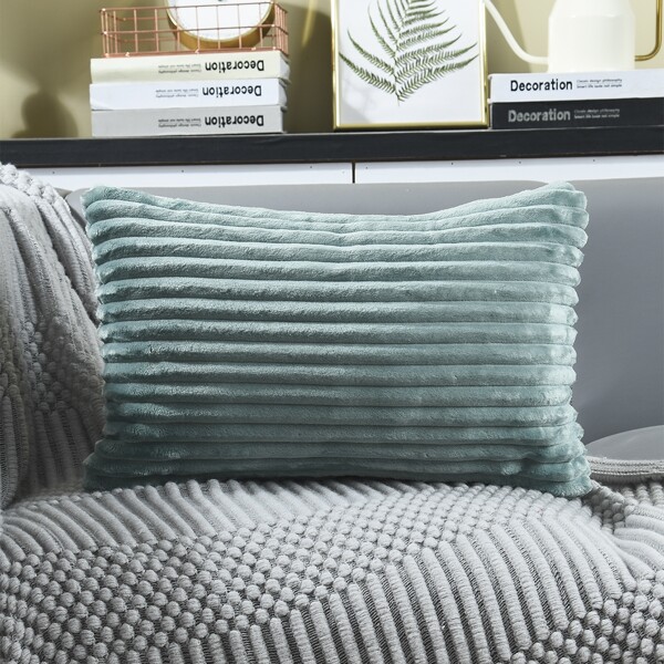 

Corduroy Lumbar Pillow Cover Without Filler, Green