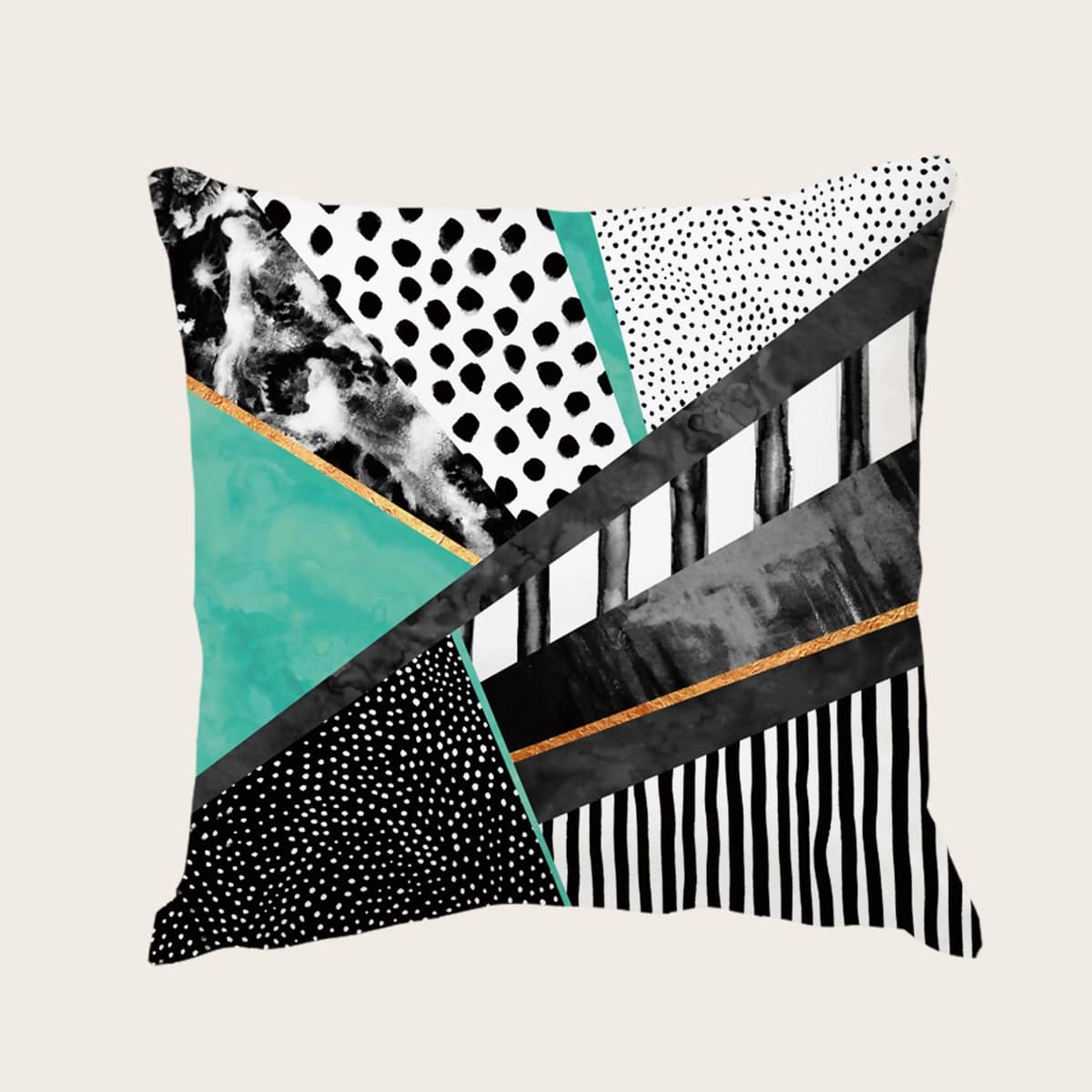 

Striped & Polka Dot Cushion Cover Without Filler, Multicolor