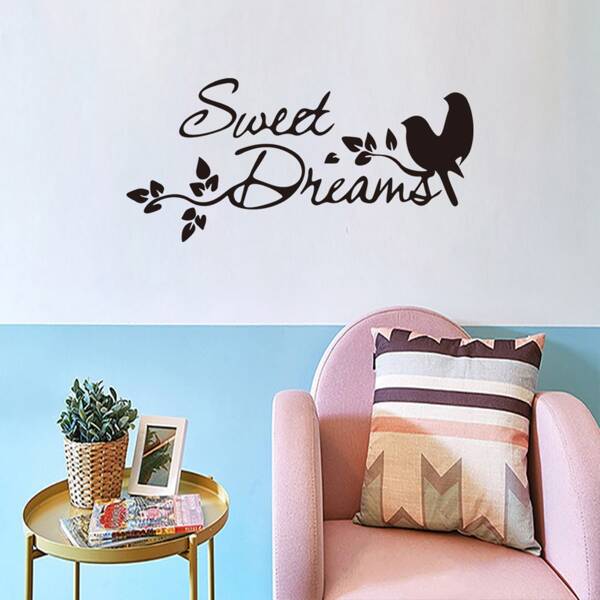

Slogan Graphic Wall Sticker, Black