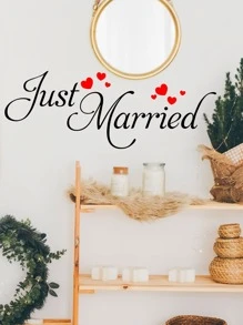 Slogan Graphic Wall Sticker - màu đen - Xem 1