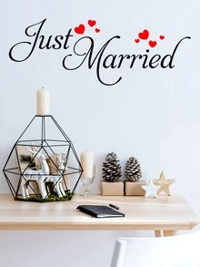 Slogan Graphic Wall Sticker - màu đen - Xem 5