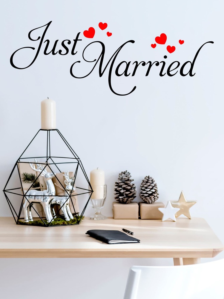 Slogan Graphic Wall Sticker - Black - View 5