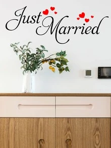 Slogan Graphic Wall Sticker - màu đen - Xem 6