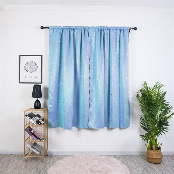 

Star Print Single Panel Curtain, Blue