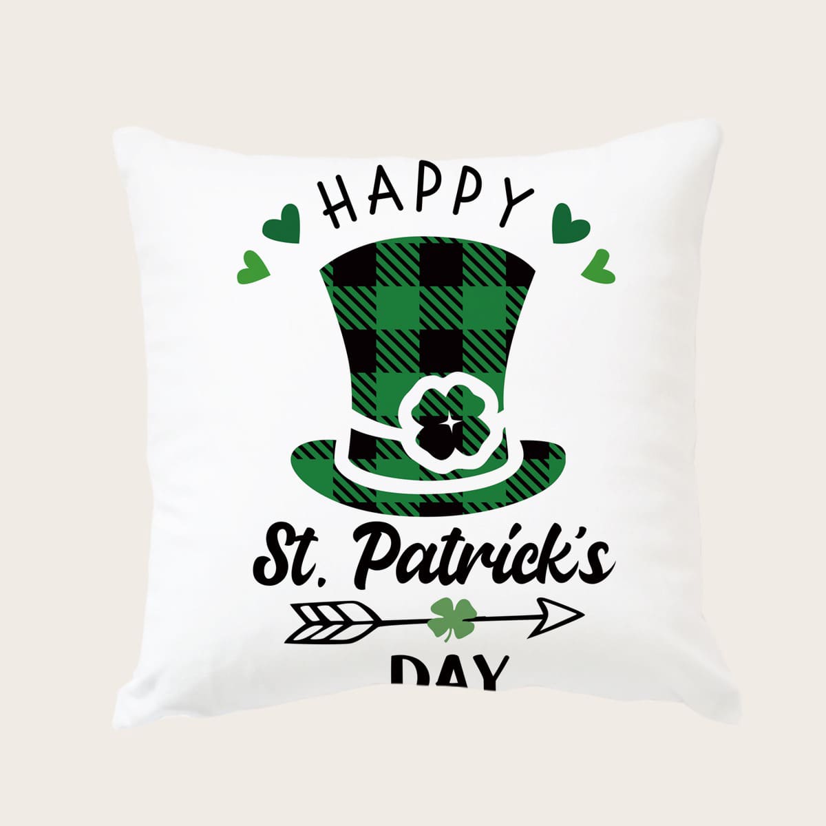 

Saint Patrick's Day Print Cushion Cover Without Filler, Green