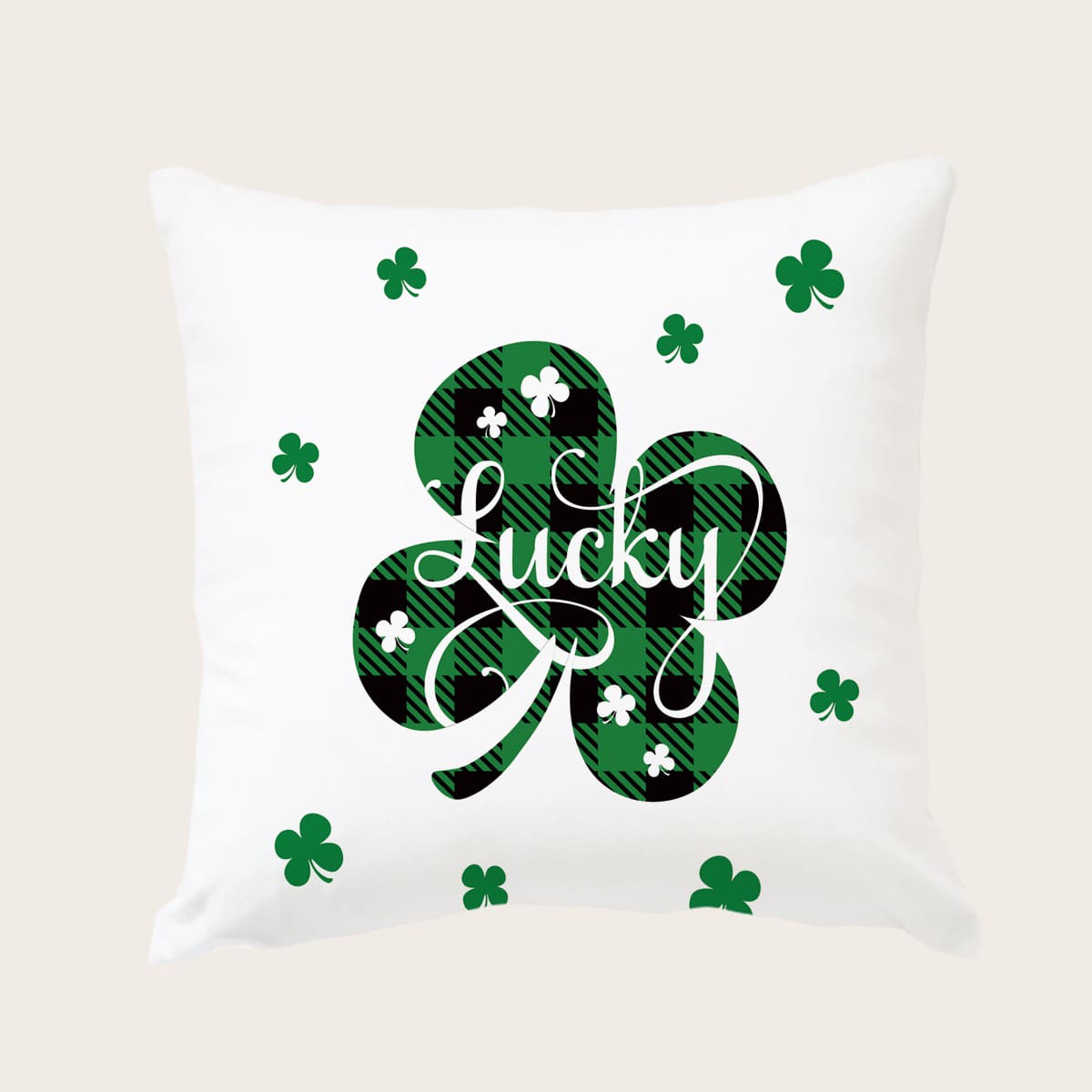 

Saint Patrick's Day Print Cushion Cover Without Filler, Green