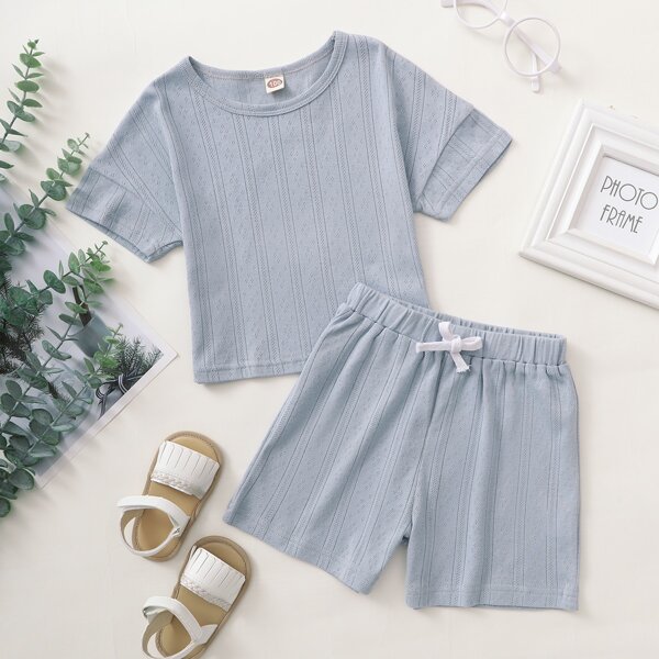 

Toddler Boys Solid Tee & Knotted Track Shorts, Light grey