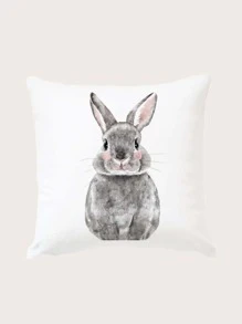 Rabbit Print Cushion Cover Without Filler - Multicolor - View 1
