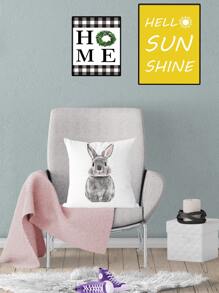 Rabbit Print Cushion Cover Without Filler - Multicolor - View 4