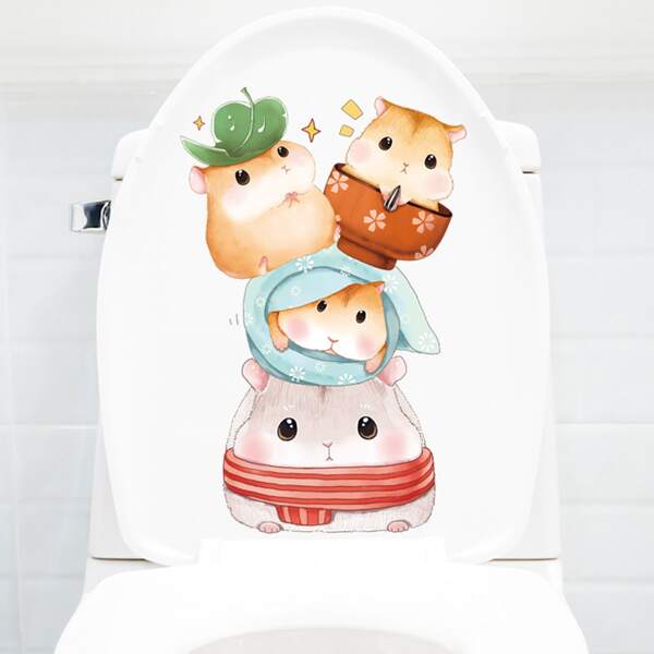 

Cartoon Graphic Toilet Sticker, Multicolor