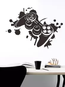 1 Miếng Dán Tường PVC Tự Dính, Tay Cầm Chơi Game Sáng Tạo In Decal Dán Tường Chống Nước Cho Phòng Khách - màu đen - Xem 1