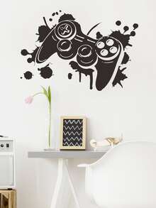 1 Miếng Dán Tường PVC Tự Dính, Tay Cầm Chơi Game Sáng Tạo In Decal Dán Tường Chống Nước Cho Phòng Khách - màu đen - Xem 4