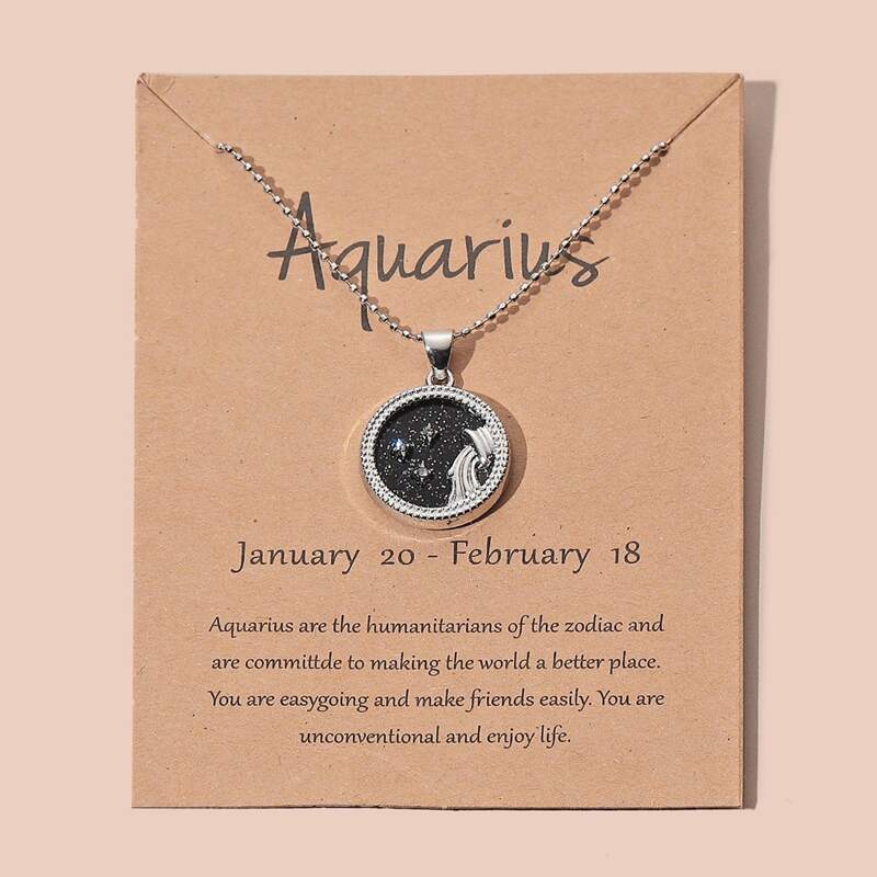 

Aquarius Pendant Chain Necklace, Silver