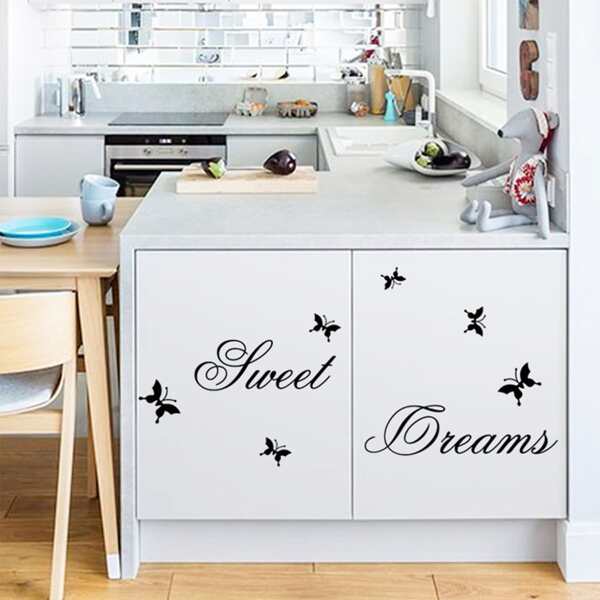 

Slogan Graphic Wall Sticker, Black