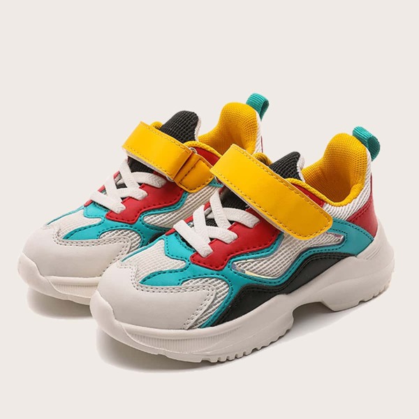 

Boys Colorblock Mesh Panel Chunky Sneakers, Multicolor