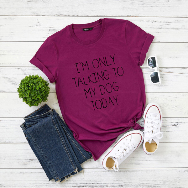 

Plus Slogan Graphic Tee, Purple