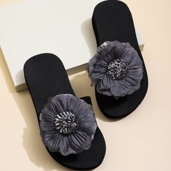 

Toddler Girls Floral Decor Slides, Grey