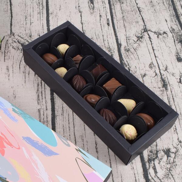 

100pcs Chocolate Packaging Paper Divider, Black