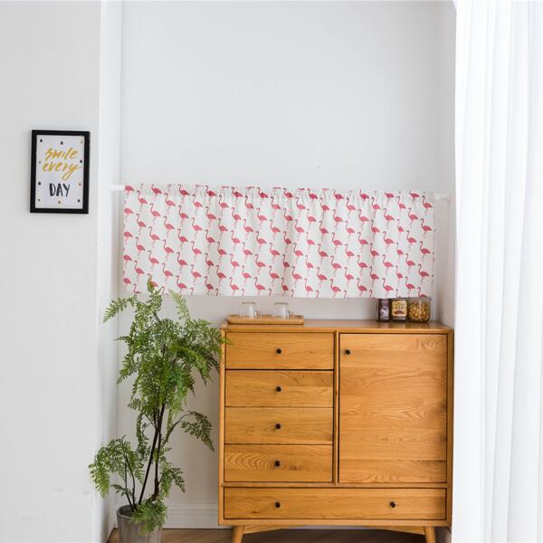

Flamingo Print Valance, Multicolor
