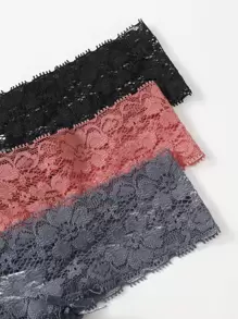 3pack Floral Lace Panty Set - Multicolor - View 4