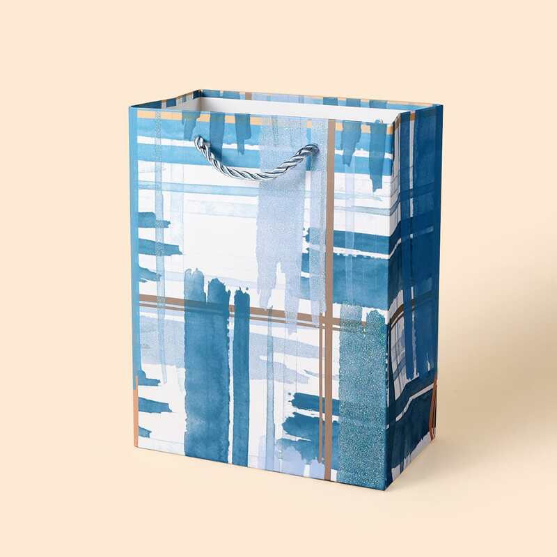 

1pc Watercolor Pattern Gift Bag, Multicolor