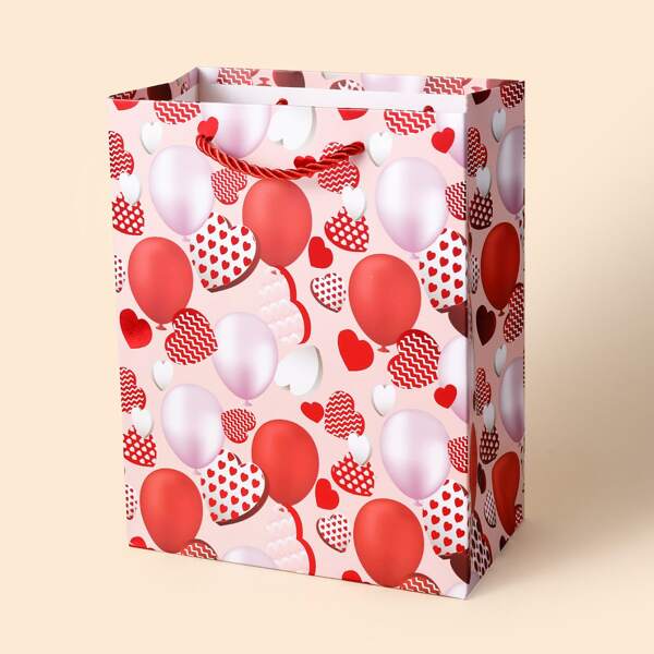 

1pc Balloon Print Gift Bag, Multicolor