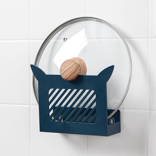 

1pc Wall Mounted Pot Lid Holder, Blue