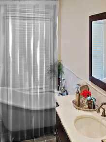 Clear Waterproof Shower Curtain With Hooks Home Bathroom Decor Fall Decor Bathroom Accessories Back To School - Clear - View 3