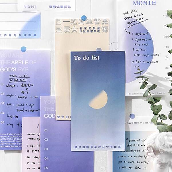 

1pc Random Moon Print Notebook, Multicolor