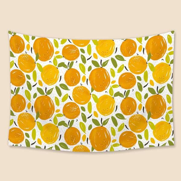 

Orange Print Tapestry, Multicolor