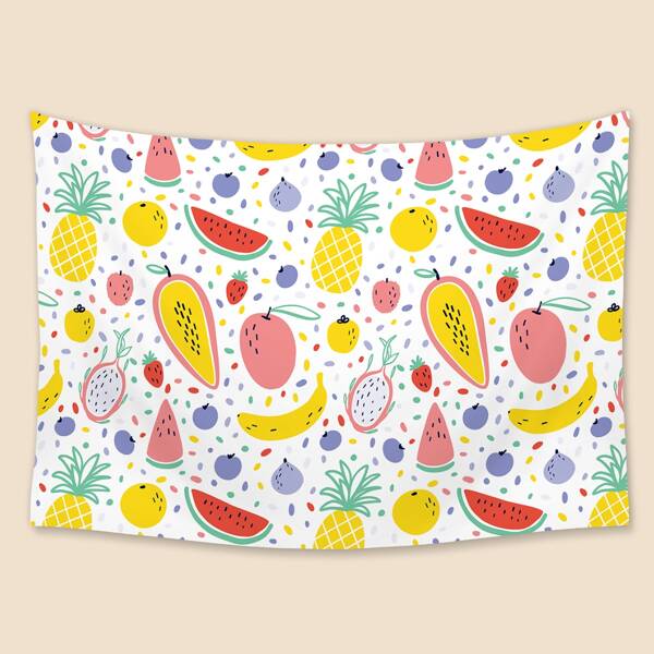 

Kids Cartoon Fruit Print Tapestry, Multicolor