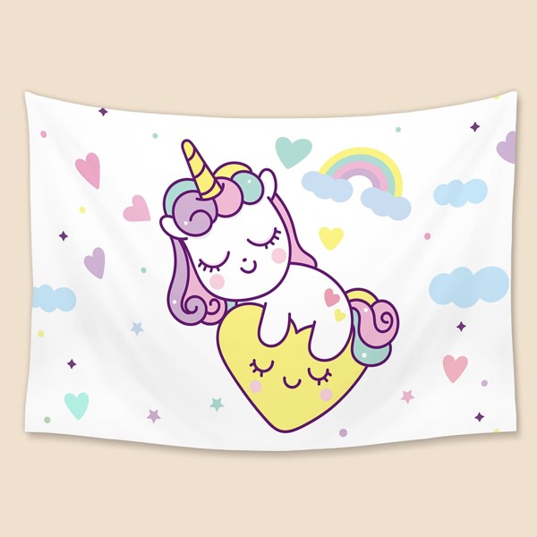 

Kids Unicorn Print Tapestry, Multicolor