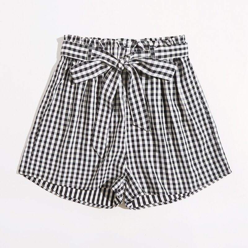 

Gingham Tie Front Shorts, Multicolor
