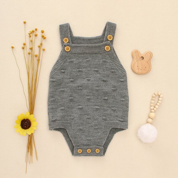 

Baby Unisex Solid Popcorn Knit Bodysuit, Grey