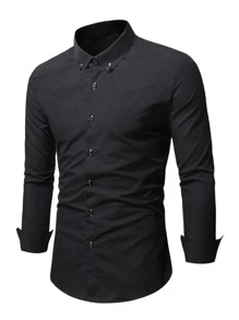 Manfinity Men Solid Button Down Shirt