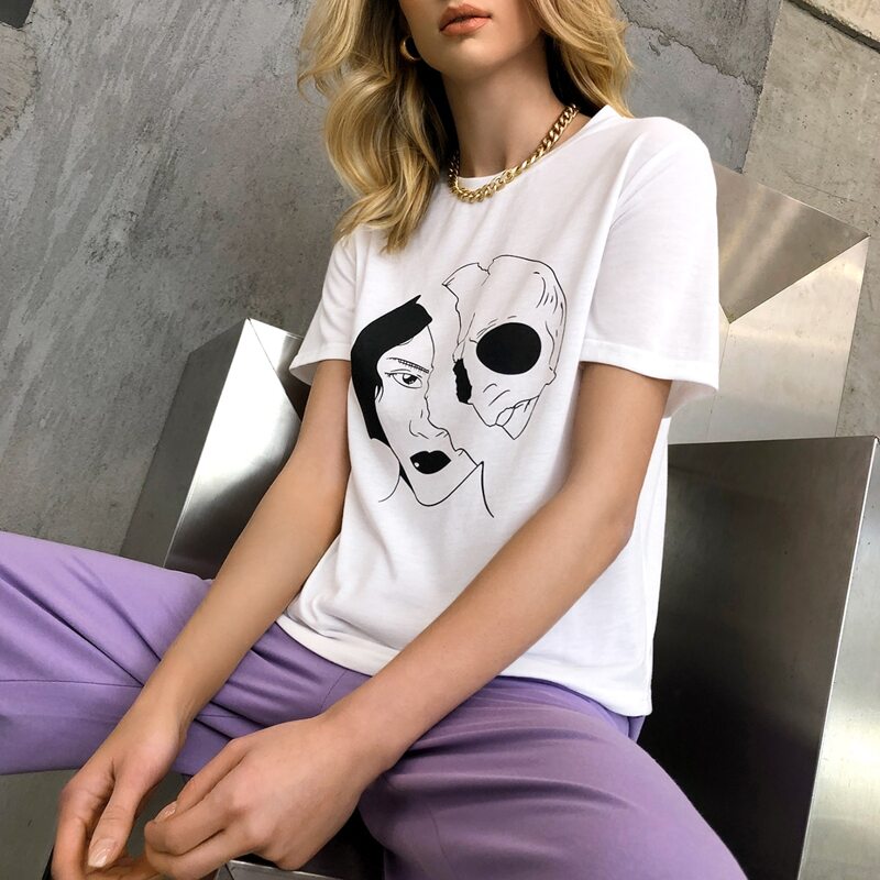

Figure Graphic Tee, White