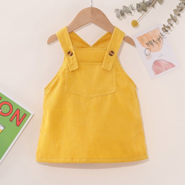 

Baby Girl Corduroy Overall Dress, Yellow