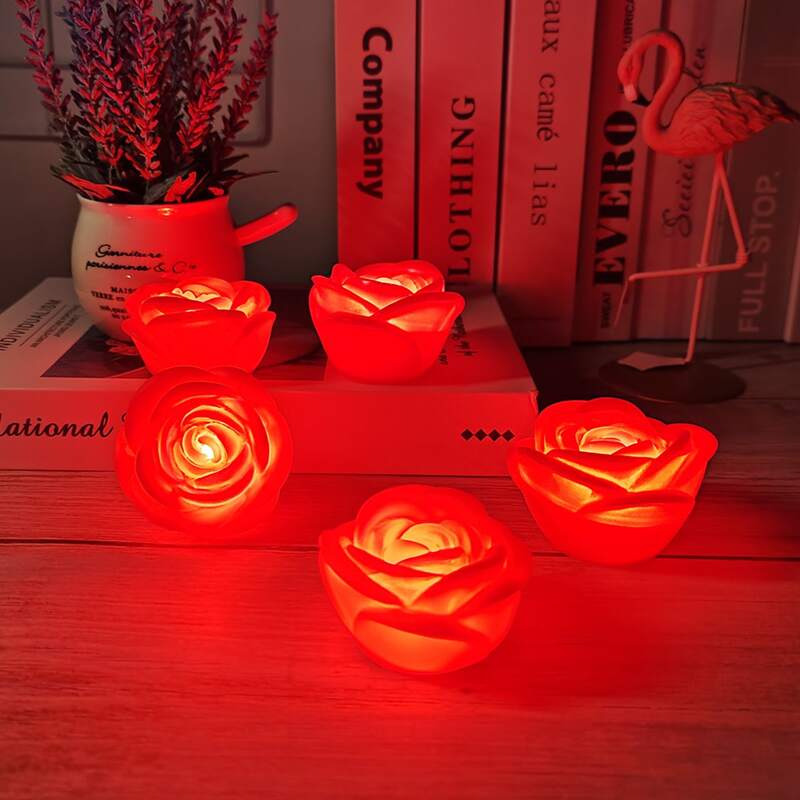 

2pcs Rose Shaped Night Light, Yellow