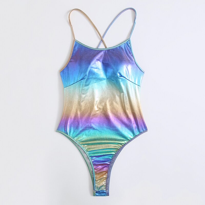 

Holographic Cami Bodysuit, Multicolor