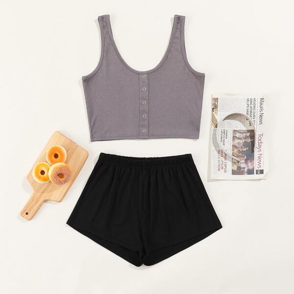 

Colorblock Rib-knit Lounge Set, Multicolor