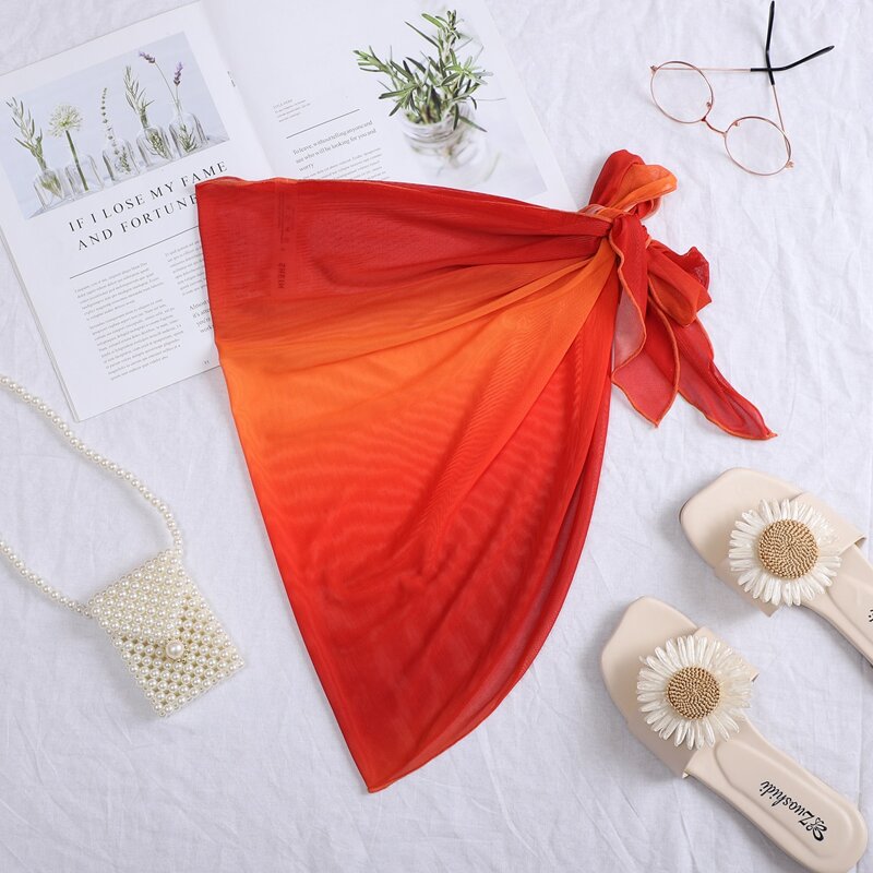 

Ombre Knot Side Cover Up Skirt, Orange