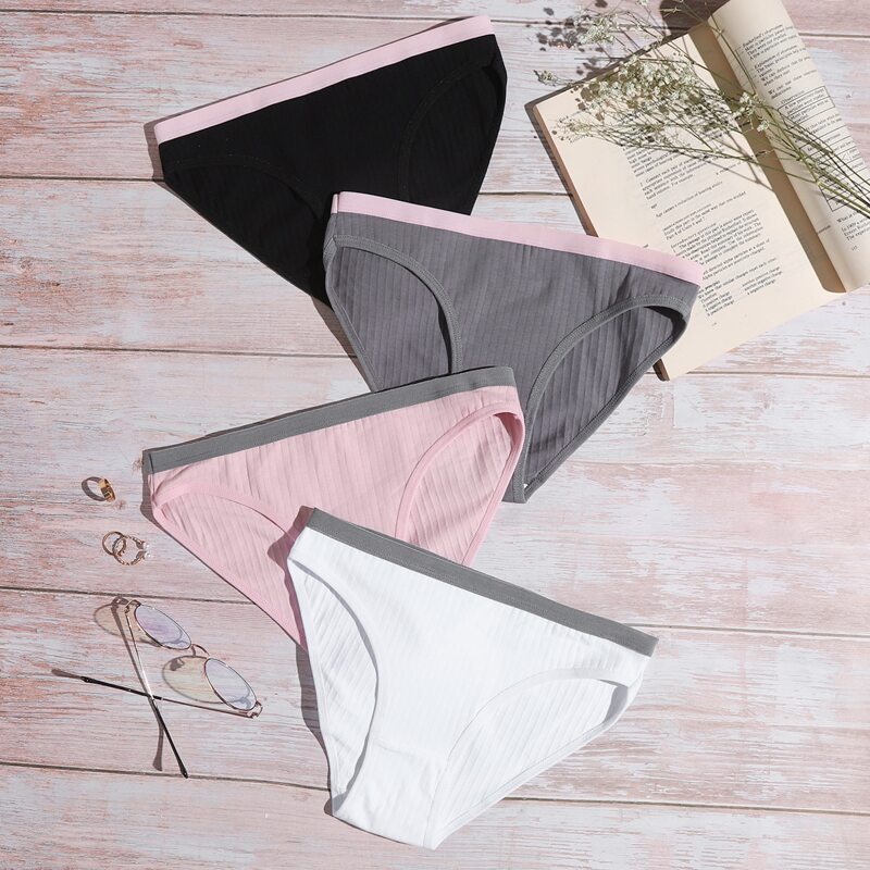 

4pack Rib Panty Set, Multicolor