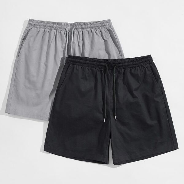 

Men 2pack Drawstring Waist Shorts, Multicolor