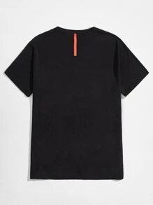 Manfinity EZcore Men Contrast Tape Short Sleeve Knit Top - Black - View 2